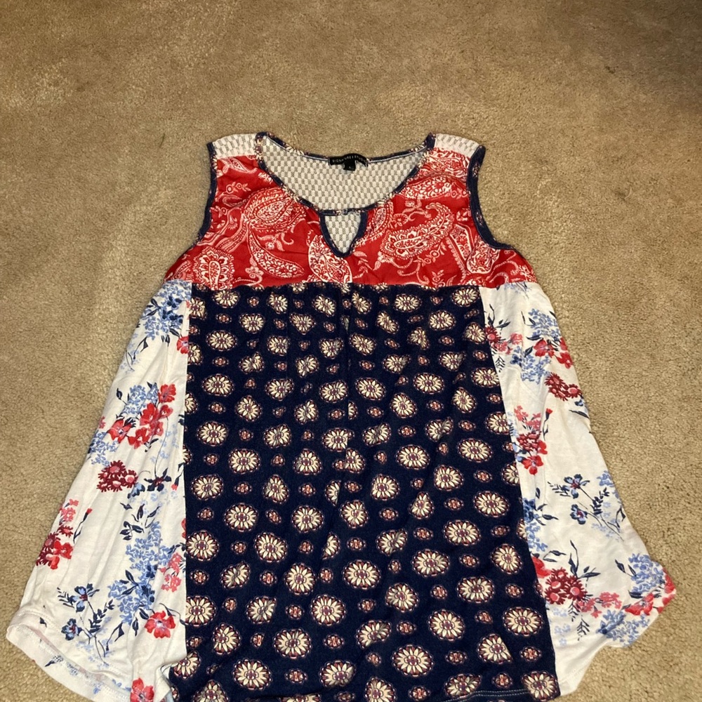 Floral and Paisley Sleeveless Top